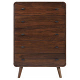 Robyn 5-drawer Bedroom Chest of Drawers Dark Walnut - 205135
