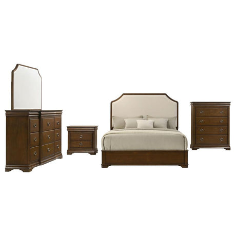 Garland 5-piece Eastern King Bedroom Set Brown Cherry - 205301KE-S5