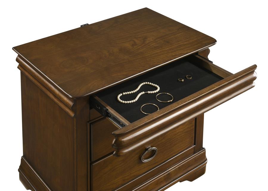 Garland 3-drawer Nightstand Bedside Table Brown Cherry - 205302