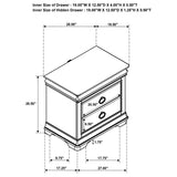 Garland 3-drawer Nightstand Bedside Table Brown Cherry - 205302