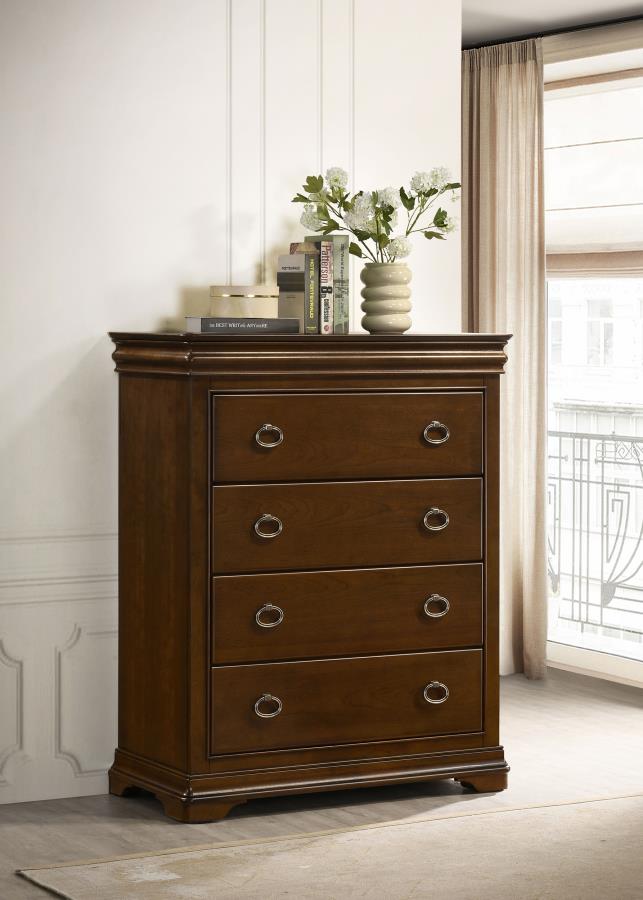 Garland 4-drawer Bedroom Chest of Drawers Brown Cherry - 205305