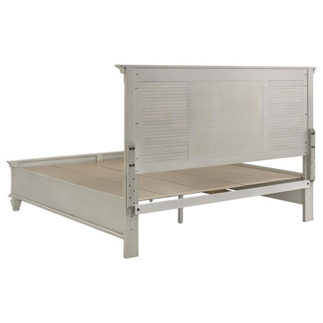 Franco 4-piece Eastern King Bedroom Set Distressed White - 205330KE-S4