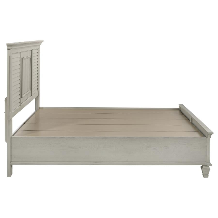 Franco Wood Eastern King Storage Panel Bed Distressed White - 205330KE