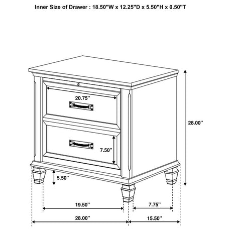 Franco 4-piece Queen Bedroom Set Distressed White - 205330Q-S4