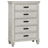 Franco 5-piece Queen Bedroom Set Distressed White - 205330Q-S5