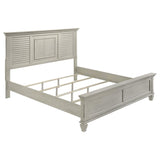 Franco 4-piece Eastern King Bedroom Set Distressed White - 205331KE-S4
