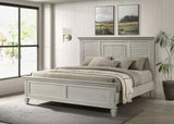 Franco Wood Eastern King Panel Bed Distressed White - 205331KE