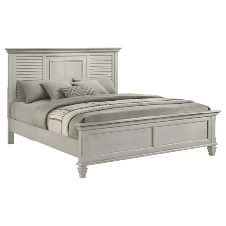Franco Wood Eastern King Panel Bed Distressed White - 205331KE