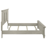 Franco Wood Eastern King Panel Bed Distressed White - 205331KE