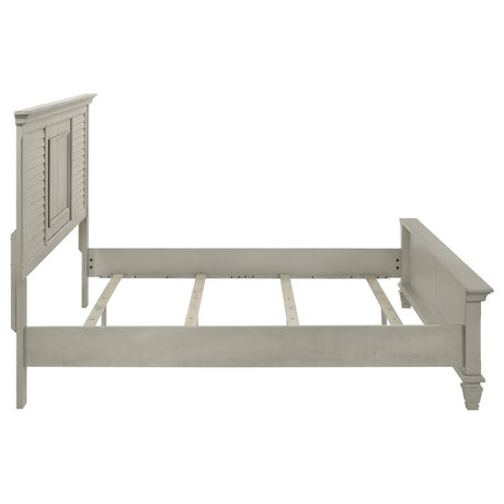 Franco Wood Eastern King Panel Bed Distressed White - 205331KE