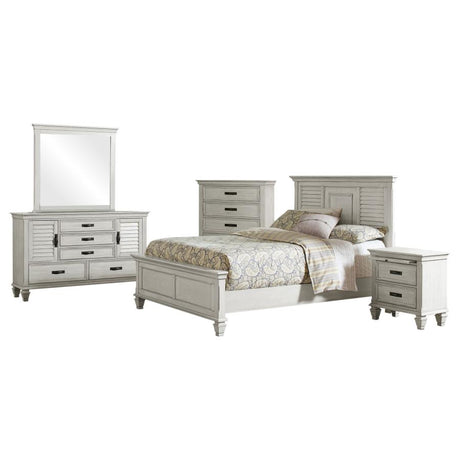 Franco 5-piece Queen Bedroom Set Distressed White - 205331Q-S5