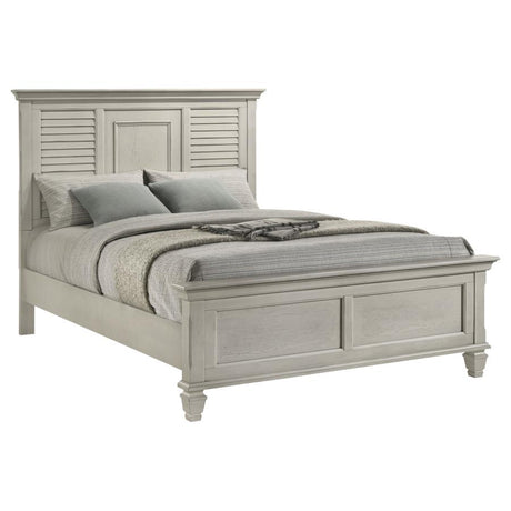 Franco Wood Queen Panel Bed Distressed White - 205331Q