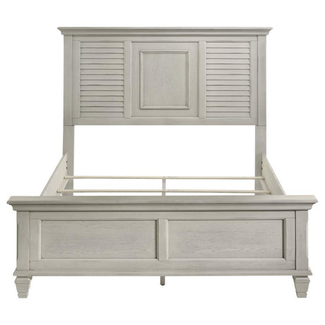 Franco Wood Queen Panel Bed Distressed White - 205331Q
