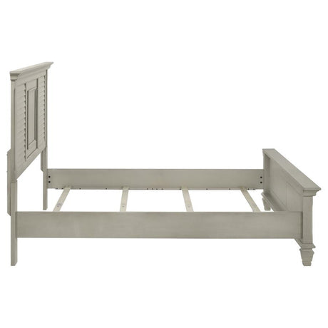 Franco Wood Queen Panel Bed Distressed White - 205331Q