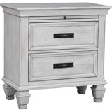 Franco 2-drawer Nightstand Distressed White - 205332