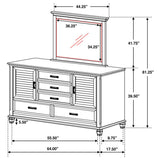 Franco 5-drawer Dresser with Mirror Distressed White - 205333M