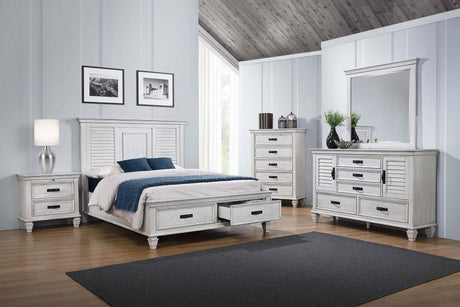 Franco 5-drawer Dresser Distressed White - 205333