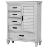 Franco 5-drawer Door Chest Distressed White - 205338