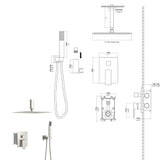 Dual Shower Head 16" Ceiling Mount Square Shower System With Rough In Valve