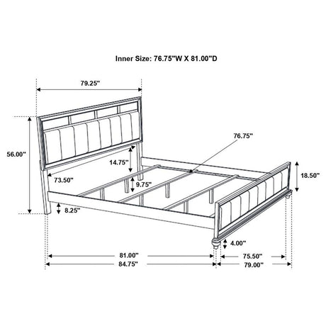 Barzini 5-piece Eastern King Bedroom Set White - 205891KE-S5