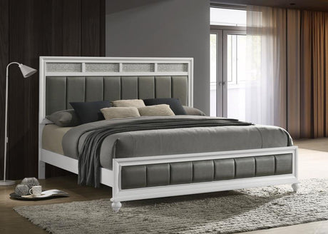 Barzini Wood Eastern King Panel Bed White - 205891KE