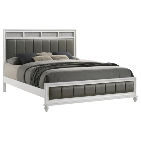 Barzini Wood Eastern King Panel Bed White - 205891KE