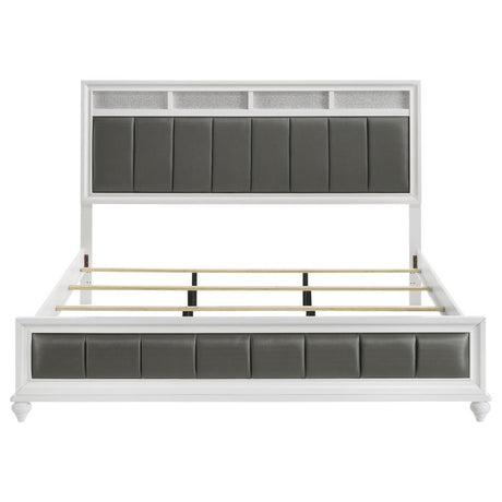 Barzini Wood Eastern King Panel Bed White - 205891KE