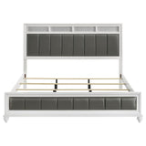 Barzini Wood Eastern King Panel Bed White - 205891KE