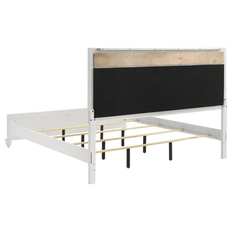 Barzini Wood Eastern King Panel Bed White - 205891KE
