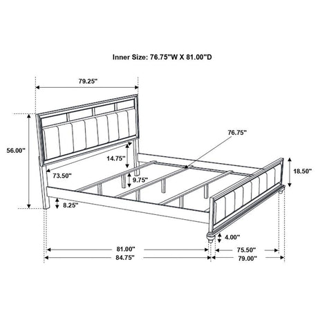Barzini Wood Eastern King Panel Bed White - 205891KE