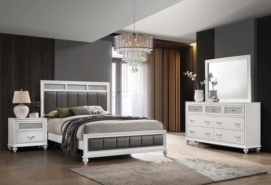 Barzini 4-piece California King Bedroom Set White - 205891KW-S4