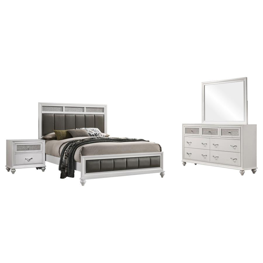 Barzini 4-piece California King Bedroom Set White - 205891KW-S4