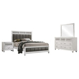 Barzini 4-piece California King Bedroom Set White - 205891KW-S4