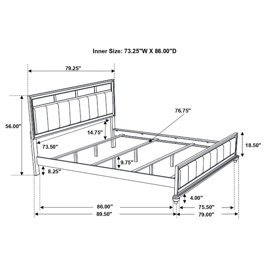 Barzini 4-piece California King Bedroom Set White - 205891KW-S4