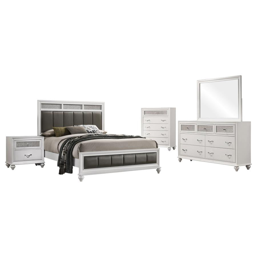 Barzini 5-piece California King Bedroom Set White - 205891KW-S5