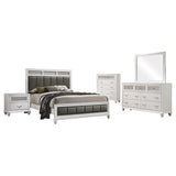 Barzini 5-piece California King Bedroom Set White - 205891KW-S5