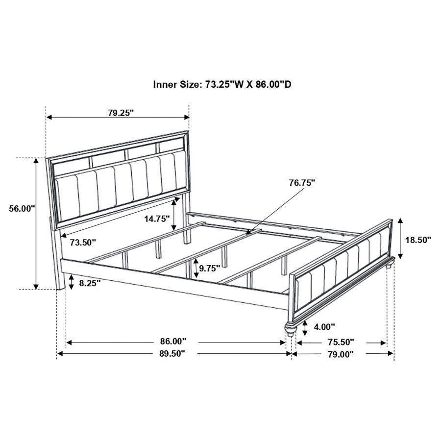 Barzini 5-piece California King Bedroom Set White - 205891KW-S5