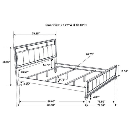 Barzini 5-piece California King Bedroom Set White - 205891KW-S5