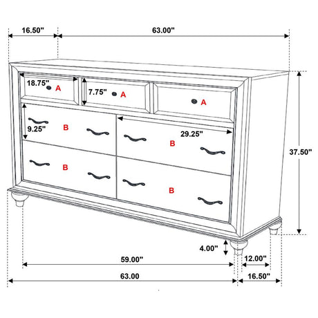 Barzini 5-piece California King Bedroom Set White - 205891KW-S5