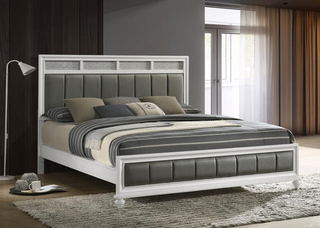 Barzini Wood California King Panel Bed White - 205891KW