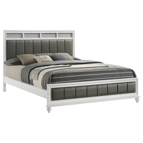 Barzini Wood California King Panel Bed White - 205891KW