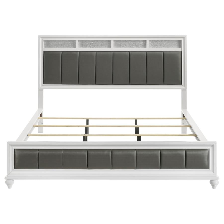 Barzini Wood California King Panel Bed White - 205891KW