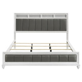 Barzini Wood California King Panel Bed White - 205891KW