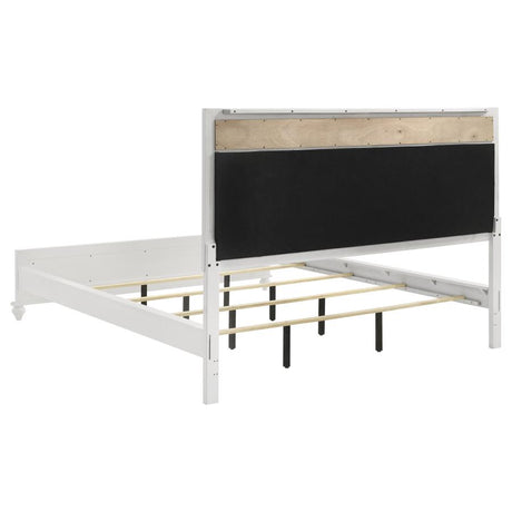 Barzini Wood California King Panel Bed White - 205891KW