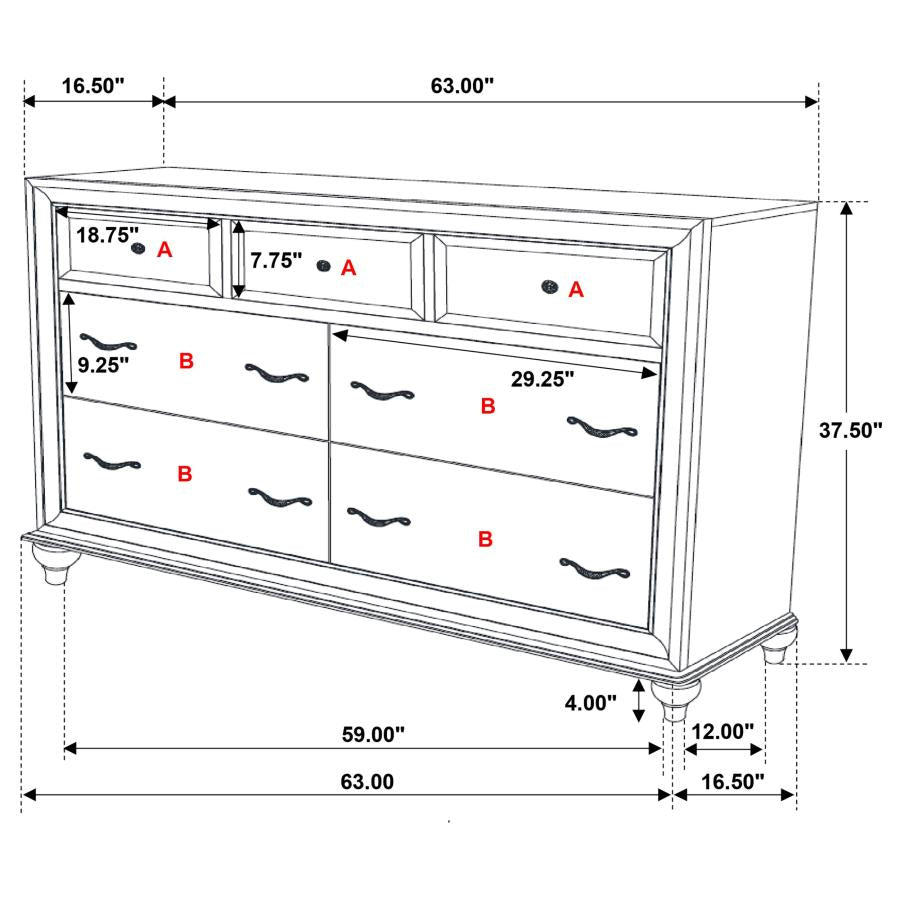Barzini 4-piece Queen Bedroom Set White - 205891Q-S4