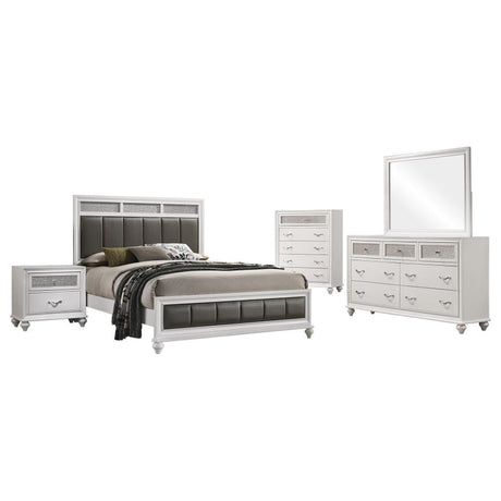 Barzini 5-piece Queen Bedroom Set White - 205891Q-S5