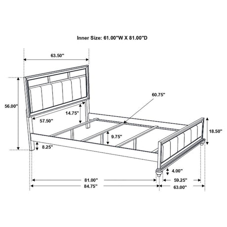 Barzini 5-piece Queen Bedroom Set White - 205891Q-S5