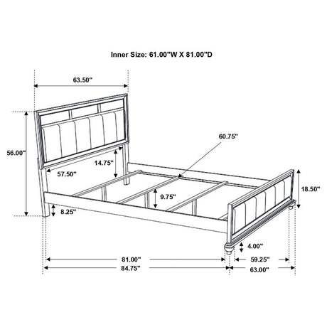 Barzini Wood Queen Panel Bed White - 205891Q