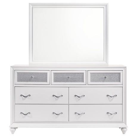 Barzini 7-drawer Dresser with Mirror White - 205893M