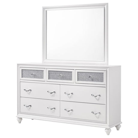 Barzini 7-drawer Dresser with Mirror White - 205893M